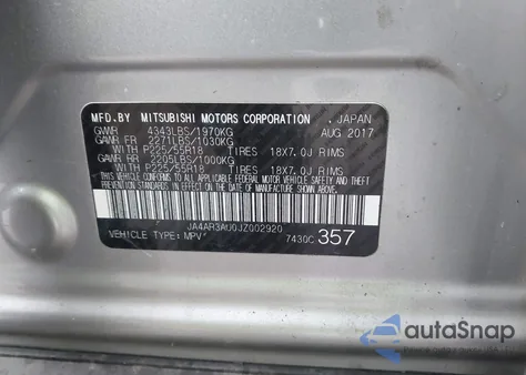 2018 Mitsubishi Outlander Sport 2.0 Es from USA, damaged, VIN JA4AR3AU0JZ002920